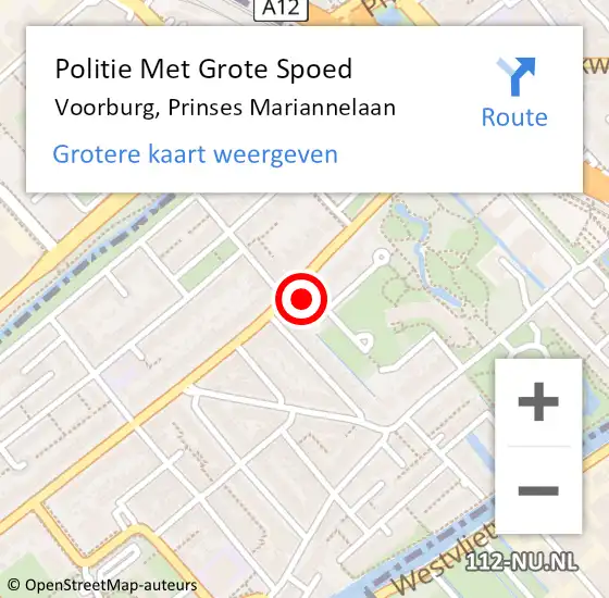 Locatie op kaart van de 112 melding: Politie Met Grote Spoed Naar Voorburg, Prinses Mariannelaan op 6 juli 2021 08:20