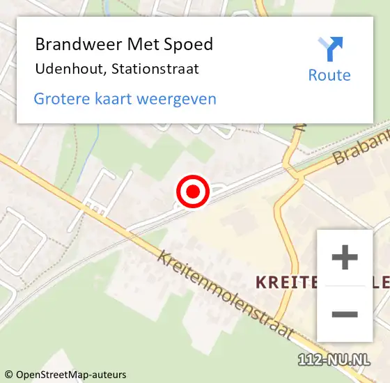 Locatie op kaart van de 112 melding: Brandweer Met Spoed Naar Udenhout, Stationstraat op 6 juli 2021 08:46