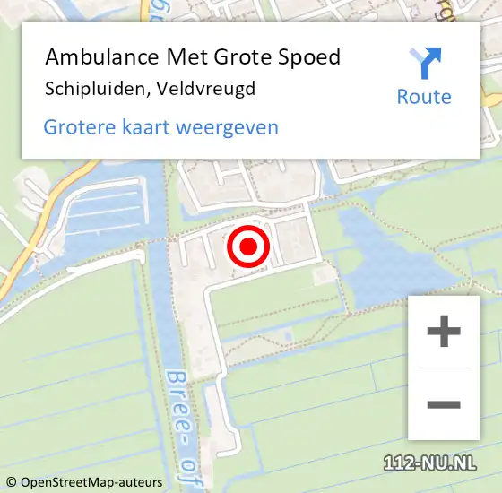 Locatie op kaart van de 112 melding: Ambulance Met Grote Spoed Naar Schipluiden, Veldvreugd op 6 juli 2021 08:53