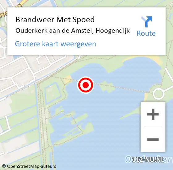 Locatie op kaart van de 112 melding: Brandweer Met Spoed Naar Ouderkerk aan de Amstel, Hoogendijk op 6 juli 2021 09:17