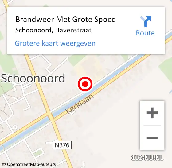 Locatie op kaart van de 112 melding: Brandweer Met Grote Spoed Naar Schoonoord, Havenstraat op 6 juli 2021 09:22