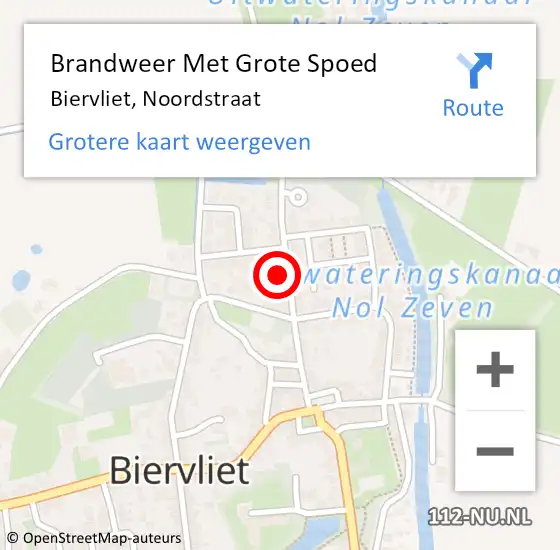 Locatie op kaart van de 112 melding: Brandweer Met Grote Spoed Naar Biervliet, Noordstraat op 6 juli 2021 09:40