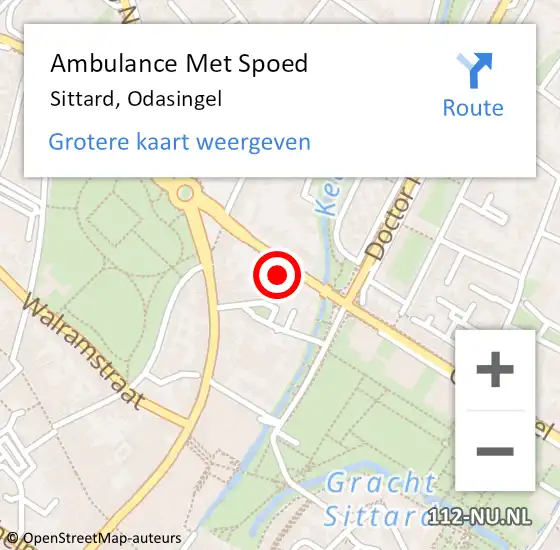 Locatie op kaart van de 112 melding: Ambulance Met Spoed Naar Sittard, Odasingel op 6 juli 2021 10:44