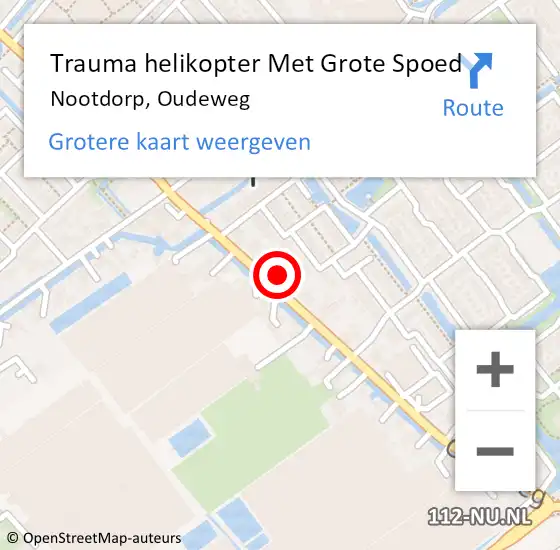 Locatie op kaart van de 112 melding: Trauma helikopter Met Grote Spoed Naar Nootdorp, Oudeweg op 6 juli 2021 11:37