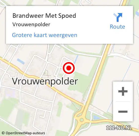 Locatie op kaart van de 112 melding: Brandweer Met Spoed Naar Vrouwenpolder op 6 juli 2021 11:56