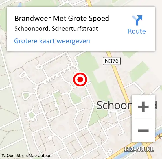 Locatie op kaart van de 112 melding: Brandweer Met Grote Spoed Naar Schoonoord, Scheerturfstraat op 6 juli 2021 12:06