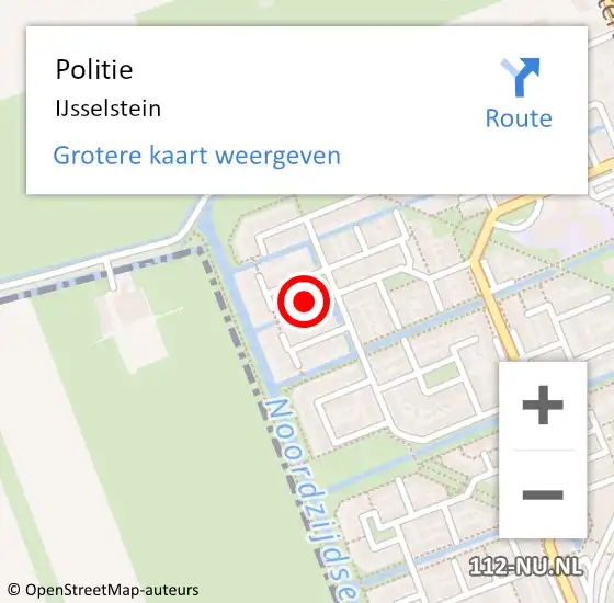 Locatie op kaart van de 112 melding: Politie IJsselstein op 6 juli 2021 12:08