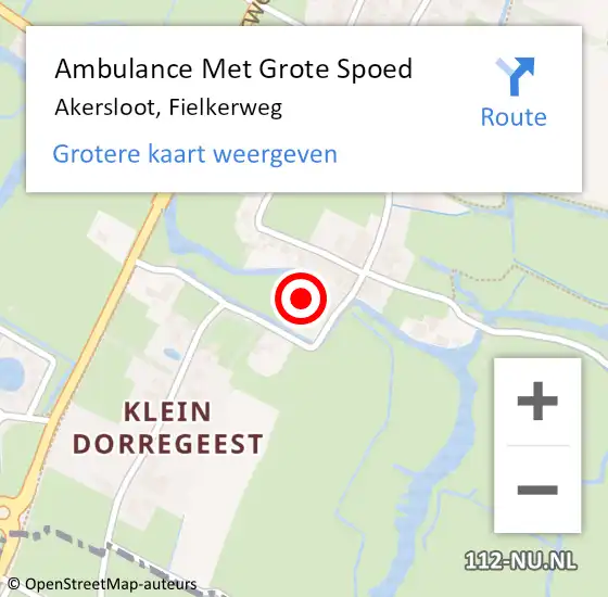 Locatie op kaart van de 112 melding: Ambulance Met Grote Spoed Naar Akersloot, Fielkerweg op 6 juli 2021 13:20