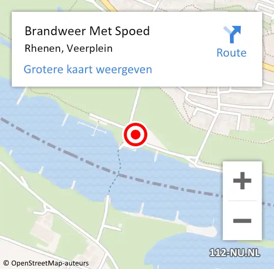 Locatie op kaart van de 112 melding: Brandweer Met Spoed Naar Rhenen, Veerplein op 6 juli 2021 14:09