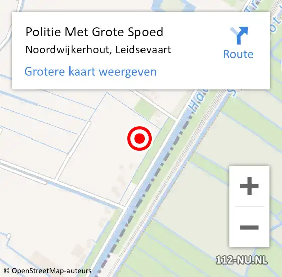 Locatie op kaart van de 112 melding: Politie Met Grote Spoed Naar Noordwijkerhout, Leidsevaart op 6 juli 2021 14:09