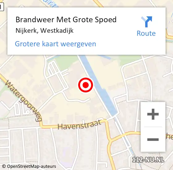 Locatie op kaart van de 112 melding: Brandweer Met Grote Spoed Naar Nijkerk, Westkadijk op 6 juli 2021 14:31