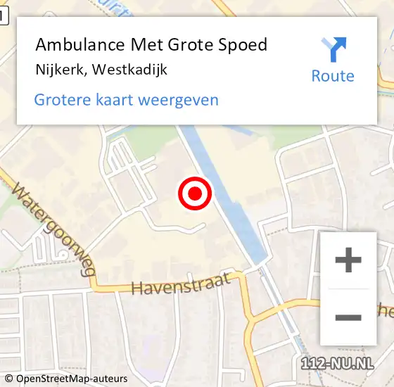 Locatie op kaart van de 112 melding: Ambulance Met Grote Spoed Naar Nijkerk, Westkadijk op 6 juli 2021 14:31