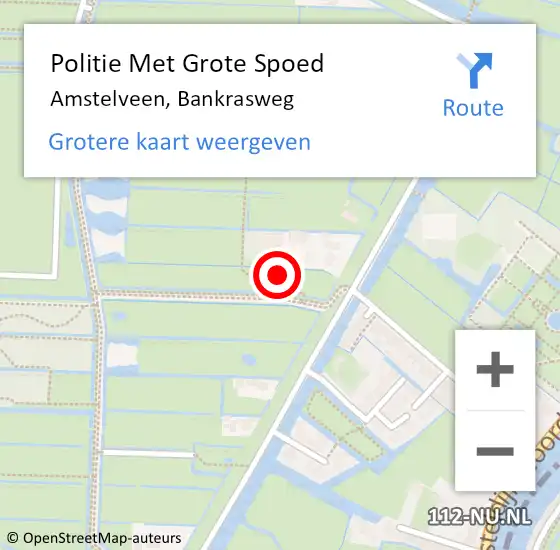 Locatie op kaart van de 112 melding: Politie Met Grote Spoed Naar Amstelveen, Bankrasweg op 6 juli 2021 14:36