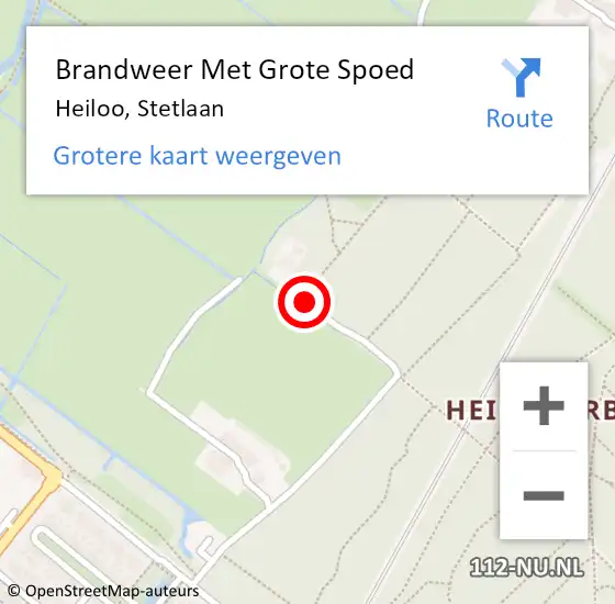 Locatie op kaart van de 112 melding: Brandweer Met Grote Spoed Naar Heiloo, Stetlaan op 6 juli 2021 15:07