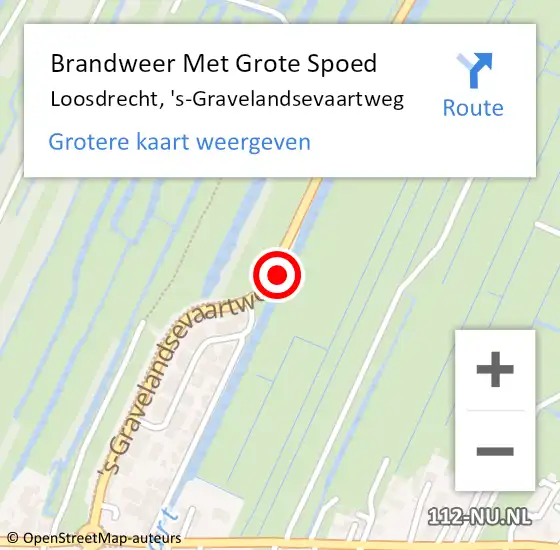 Locatie op kaart van de 112 melding: Brandweer Met Grote Spoed Naar Loosdrecht, 's-Gravelandsevaartweg op 6 juli 2021 15:15