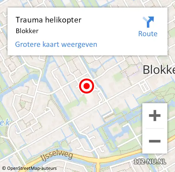 Locatie op kaart van de 112 melding: Trauma helikopter Blokker op 6 juli 2021 15:16