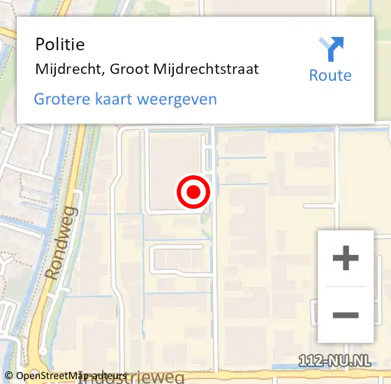 Locatie op kaart van de 112 melding: Politie Mijdrecht, Groot Mijdrechtstraat op 6 juli 2021 15:29