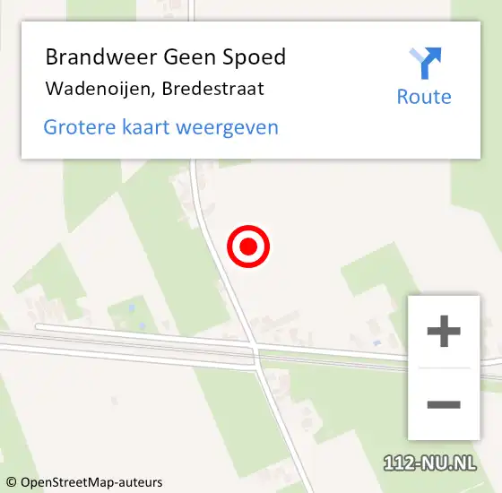 Locatie op kaart van de 112 melding: Brandweer Geen Spoed Naar Wadenoijen, Bredestraat op 6 juli 2021 15:39