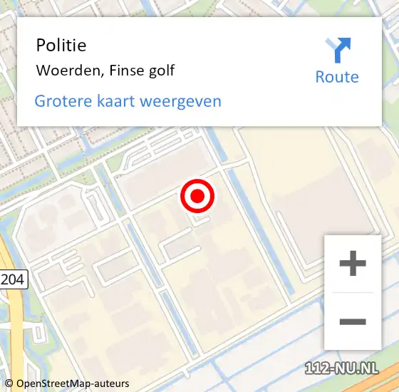 Locatie op kaart van de 112 melding: Politie Woerden, Finse golf op 6 juli 2021 15:59