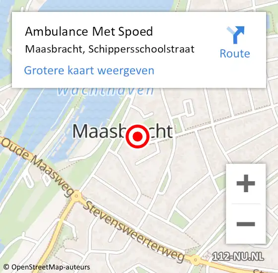 Locatie op kaart van de 112 melding: Ambulance Met Spoed Naar Maasbracht, Schippersschoolstraat op 15 juni 2014 15:33