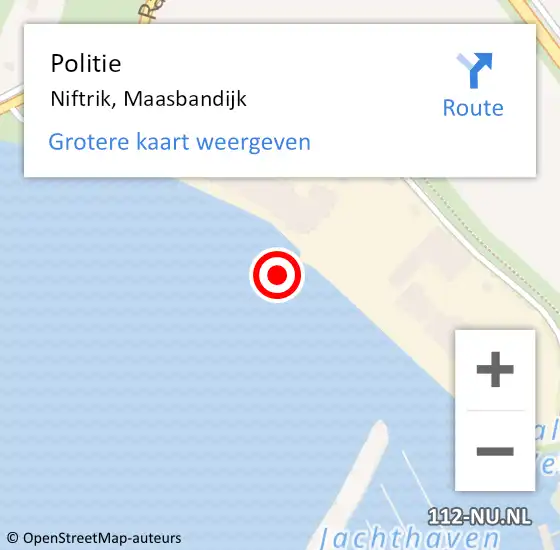 Locatie op kaart van de 112 melding: Politie Niftrik, Maasbandijk op 6 juli 2021 16:54