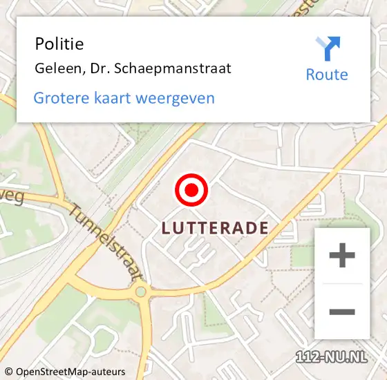 Locatie op kaart van de 112 melding: Politie Geleen, Dr. Schaepmanstraat op 6 juli 2021 16:55