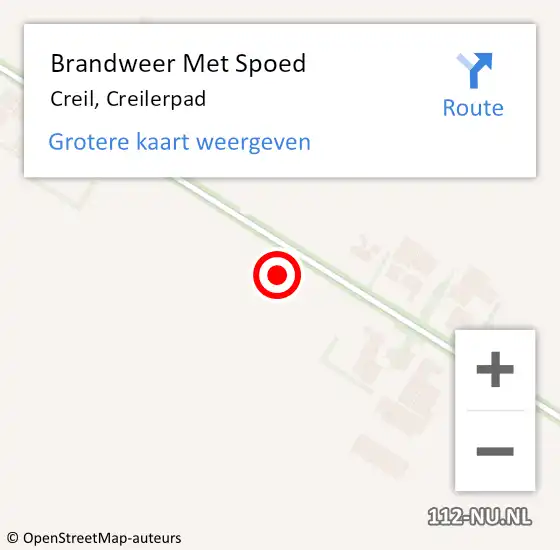 Locatie op kaart van de 112 melding: Brandweer Met Spoed Naar Creil, Creilerpad op 6 juli 2021 17:20