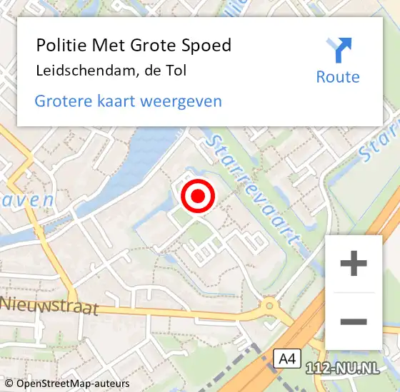 Locatie op kaart van de 112 melding: Politie Met Grote Spoed Naar Leidschendam, de Tol op 6 juli 2021 17:39