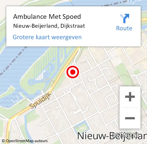 Locatie op kaart van de 112 melding: Ambulance Met Spoed Naar Nieuw-Beijerland, Dijkstraat op 6 juli 2021 17:48