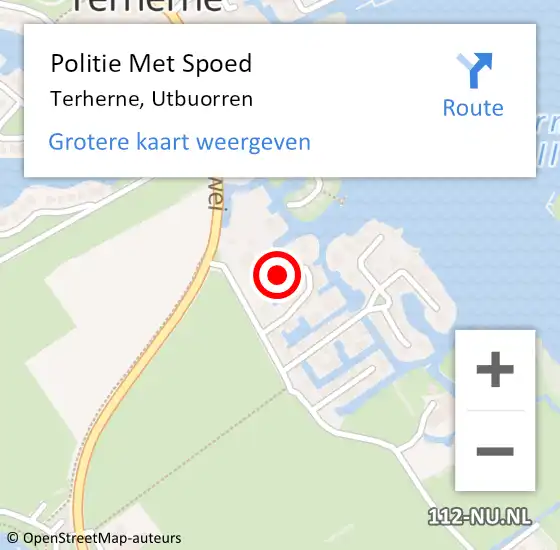 Locatie op kaart van de 112 melding: Politie Met Spoed Naar Terherne, Utbuorren op 6 juli 2021 17:56