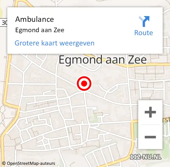 Locatie op kaart van de 112 melding: Ambulance Egmond aan Zee op 6 juli 2021 17:58