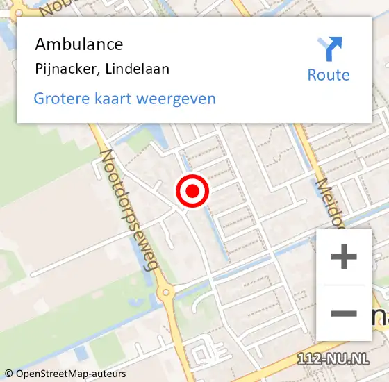 Locatie op kaart van de 112 melding: Ambulance Pijnacker, Lindelaan op 15 juni 2014 15:50