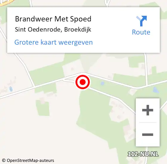 Locatie op kaart van de 112 melding: Brandweer Met Spoed Naar Sint Oedenrode, Broekdijk op 6 juli 2021 19:00