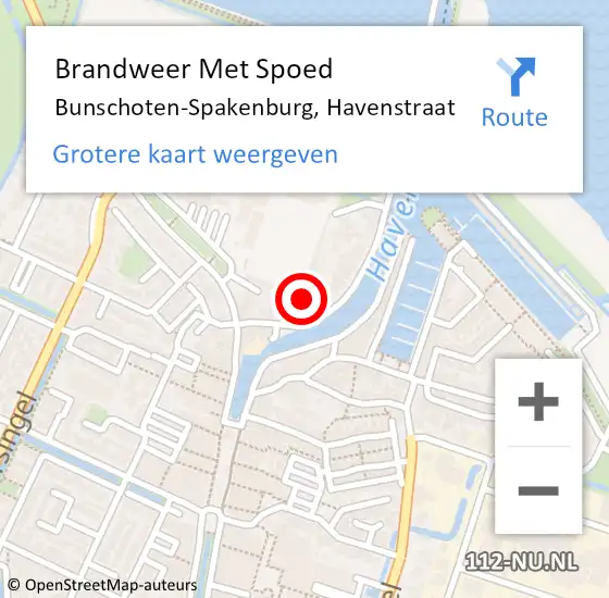 Locatie op kaart van de 112 melding: Brandweer Met Spoed Naar Bunschoten-Spakenburg, Havenstraat op 6 juli 2021 19:05