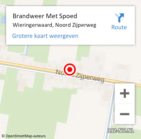 Locatie op kaart van de 112 melding: Brandweer Met Spoed Naar Wieringerwaard, Noord Zijperweg op 6 juli 2021 19:30