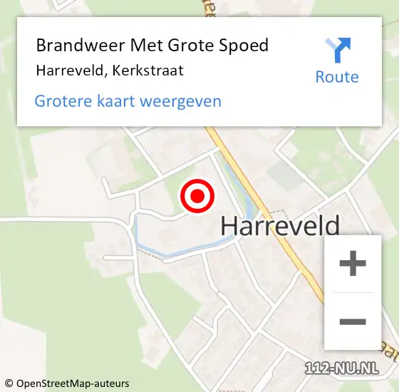 Locatie op kaart van de 112 melding: Brandweer Met Grote Spoed Naar Harreveld, Kerkstraat op 15 juni 2014 16:01