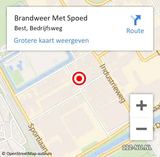 Locatie op kaart van de 112 melding: Brandweer Met Spoed Naar Best, Bedrijfsweg op 6 juli 2021 19:58