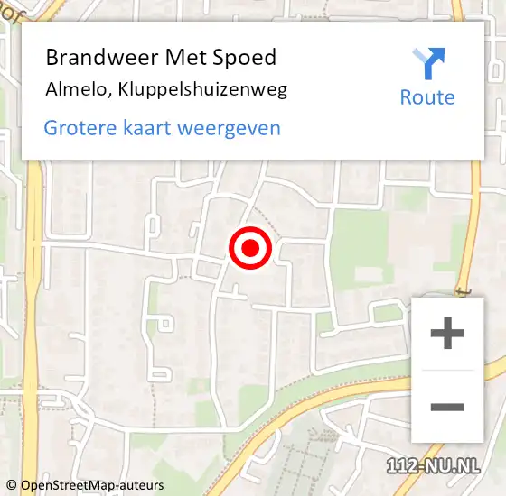 Locatie op kaart van de 112 melding: Brandweer Met Spoed Naar Almelo, Kluppelshuizenweg op 6 juli 2021 20:03