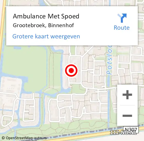 Locatie op kaart van de 112 melding: Ambulance Met Spoed Naar Grootebroek, Binnenhof op 6 juli 2021 20:11