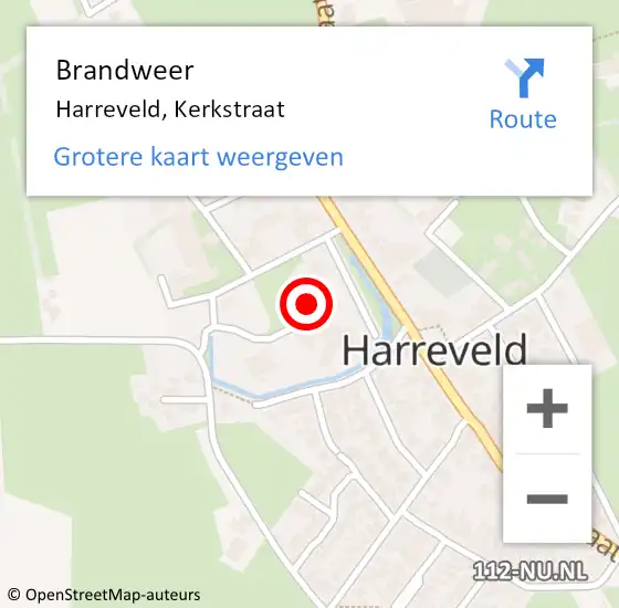 Locatie op kaart van de 112 melding: Brandweer Harreveld, Kerkstraat op 15 juni 2014 16:05