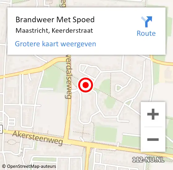 Locatie op kaart van de 112 melding: Brandweer Met Spoed Naar Maastricht, Keerderstraat op 6 juli 2021 20:50