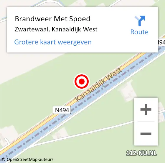 Locatie op kaart van de 112 melding: Brandweer Met Spoed Naar Zwartewaal, Kanaaldijk West op 6 juli 2021 20:54