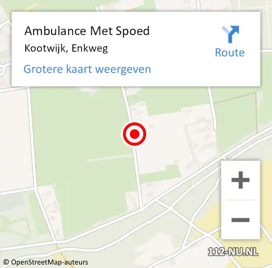 Locatie op kaart van de 112 melding: Ambulance Met Spoed Naar Kootwijk, Enkweg op 6 juli 2021 21:20