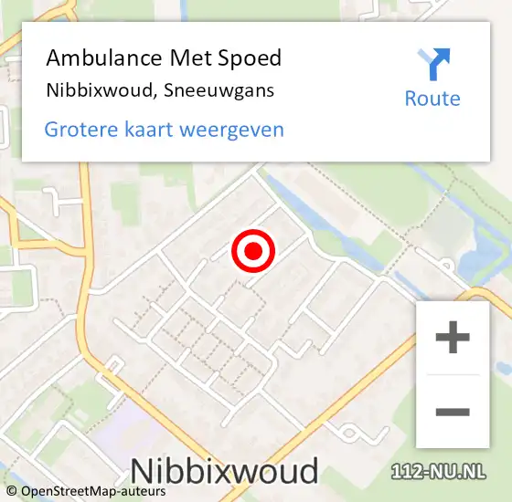 Locatie op kaart van de 112 melding: Ambulance Met Spoed Naar Nibbixwoud, Sneeuwgans op 6 juli 2021 21:32