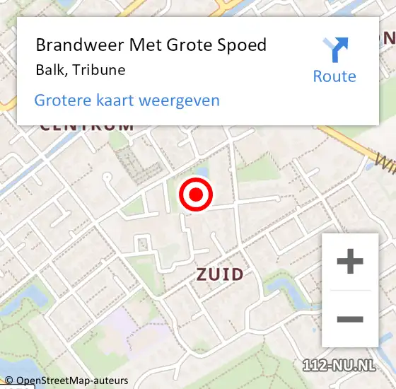 Locatie op kaart van de 112 melding: Brandweer Met Grote Spoed Naar Balk, Tribune op 6 juli 2021 22:07