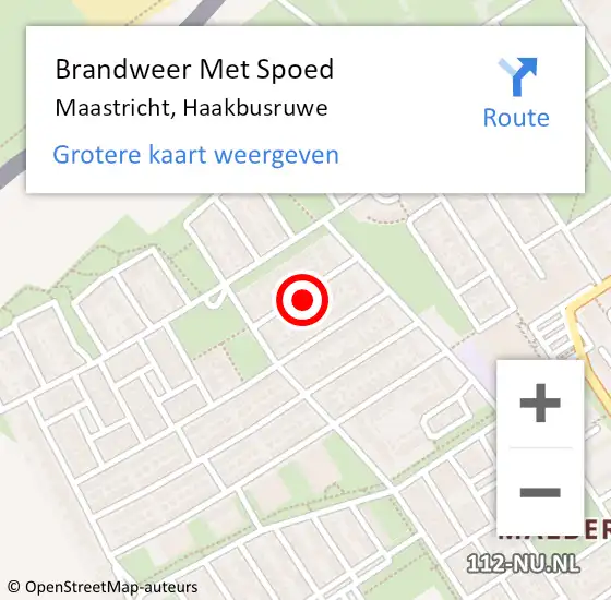 Locatie op kaart van de 112 melding: Brandweer Met Spoed Naar Maastricht, Haakbusruwe op 6 juli 2021 22:38