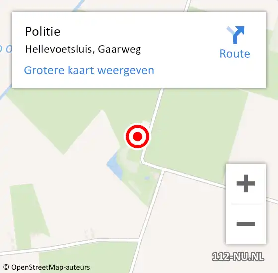 Locatie op kaart van de 112 melding: Politie Hellevoetsluis, Gaarweg op 6 juli 2021 23:17