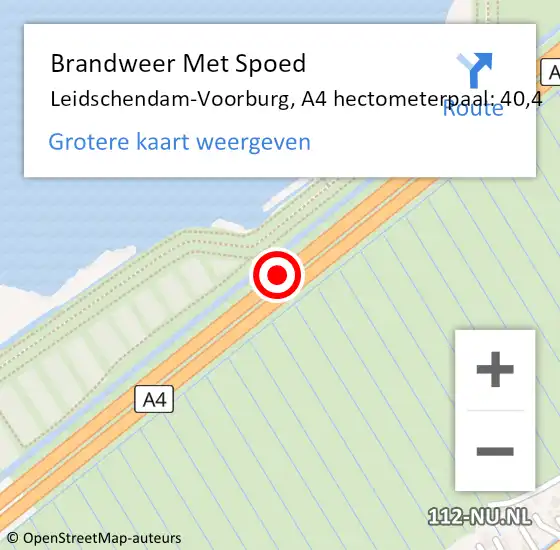 Locatie op kaart van de 112 melding: Brandweer Met Spoed Naar Leidschendam-Voorburg, A4 hectometerpaal: 40,4 op 7 juli 2021 00:09