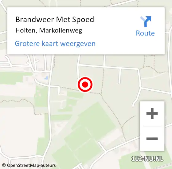 Locatie op kaart van de 112 melding: Brandweer Met Spoed Naar Holten, Markollenweg op 15 juni 2014 16:24