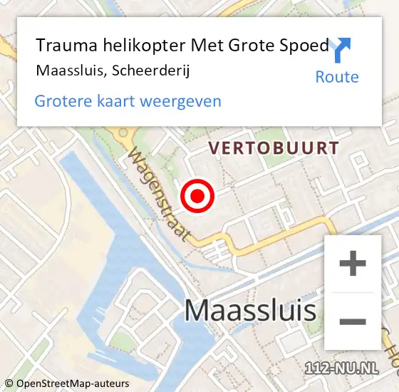 Locatie op kaart van de 112 melding: Trauma helikopter Met Grote Spoed Naar Maassluis, Scheerderij op 7 juli 2021 00:46